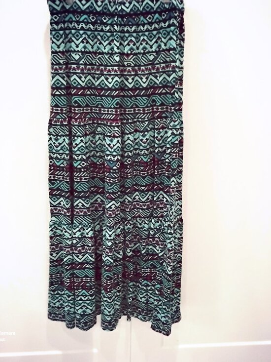 LuLaRoe Dresses & Skirts - LuLaRoe Bohemian Poppy Aztec Teal & Black Tiered Maxi Boho Gypsy Skirt NWT XL